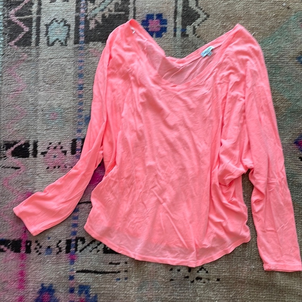 Splendid Dolman 3/4  Sleeve Top Neon Coral